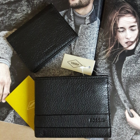 Nwt Fossil Leather Lufkin Passcase Mans 